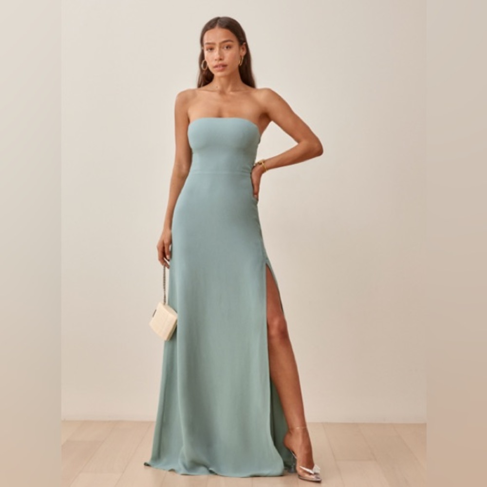 REFORMATION INGRID DRESS - CELADON
